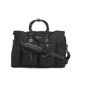 JACK ABRAHAMS Black 22in Convertible Garment And Weekender Duffel Bag